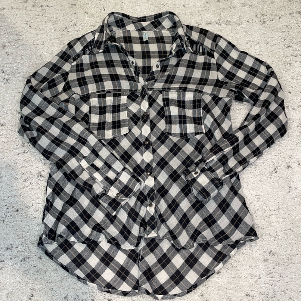 Free People Plaid Button Down